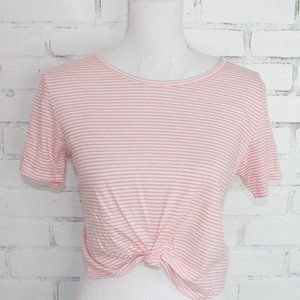 Pacsun Basics Pink and White Striped Shirt